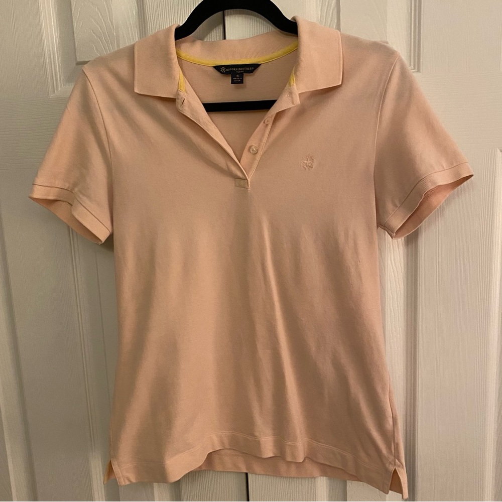 Brooks Brothers Slim Fit Pink Cotton Polo | small